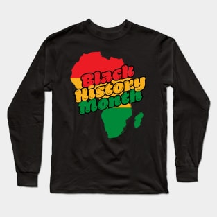 Black History Month Africa map with text design Long Sleeve T-Shirt